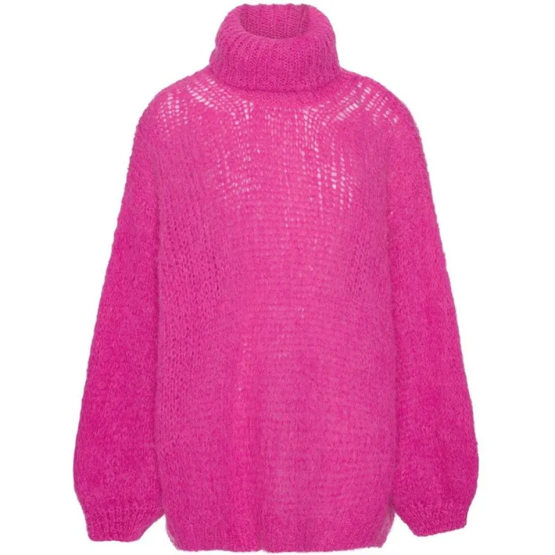 Pepper Roll Neck Alpaca Pullover - Neon Pink made by Americandreams
