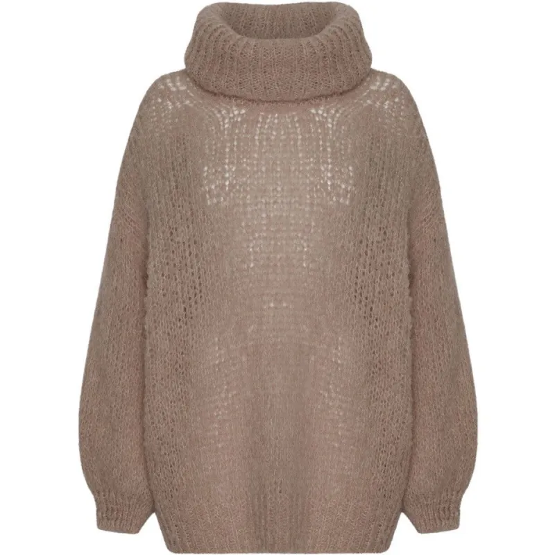 Pepper Roll Neck Alpaca Pullover - Medium Brown made by Americandreams