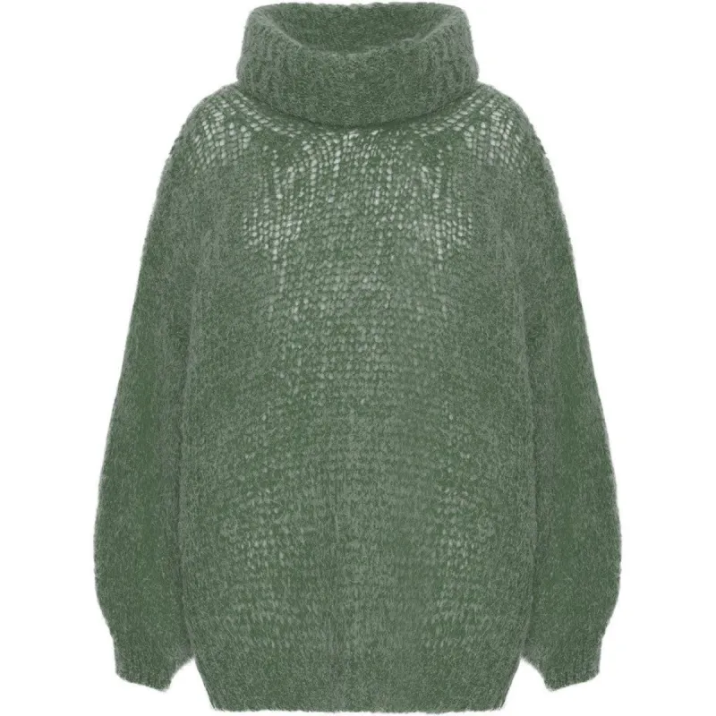 Pepper Roll Neck Alpaca Pullover - Dusty Green made by Americandreams