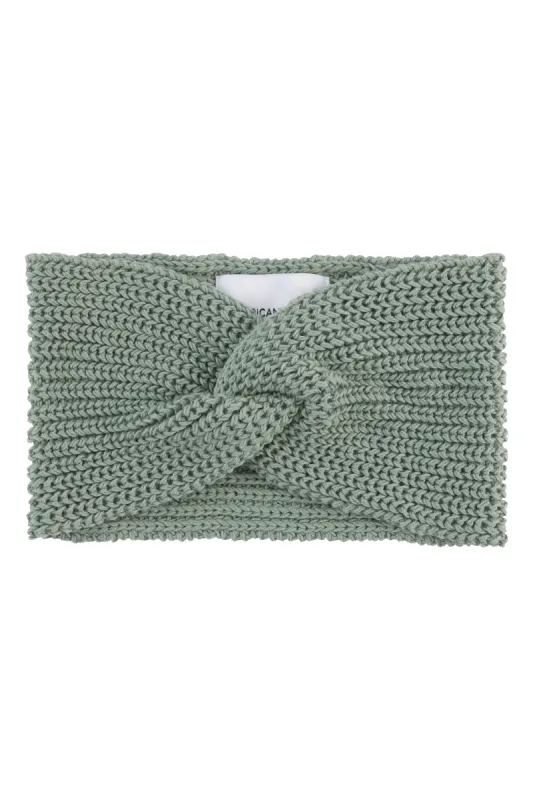 Tori Cotton Twisted Headband Dusty Green made by Americandreams