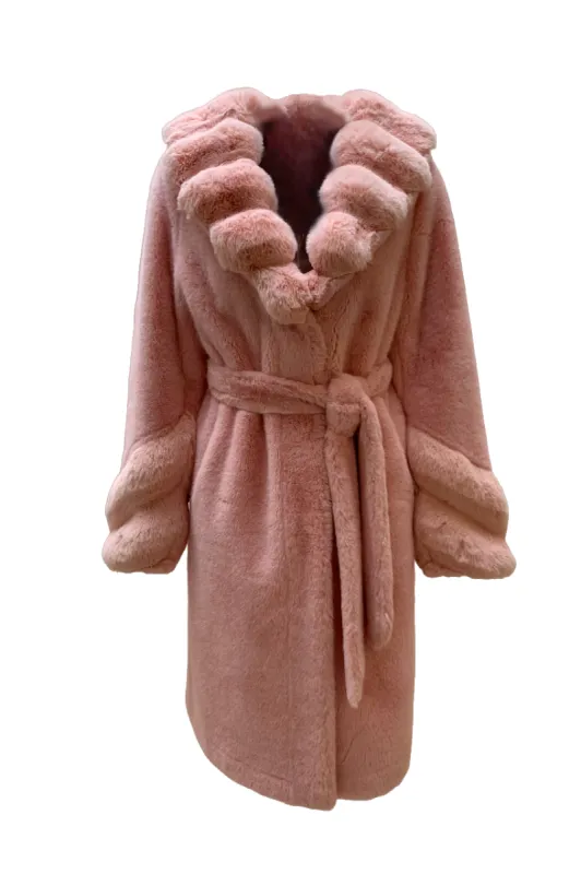 Lusy Faux Fur Long Light Pink sold by Americandreams