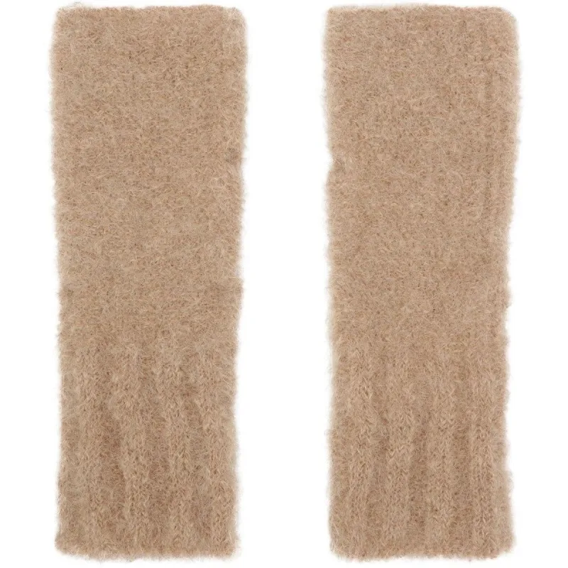 Tilly Fingerless Gloves - Medium Brown made by Americandreams