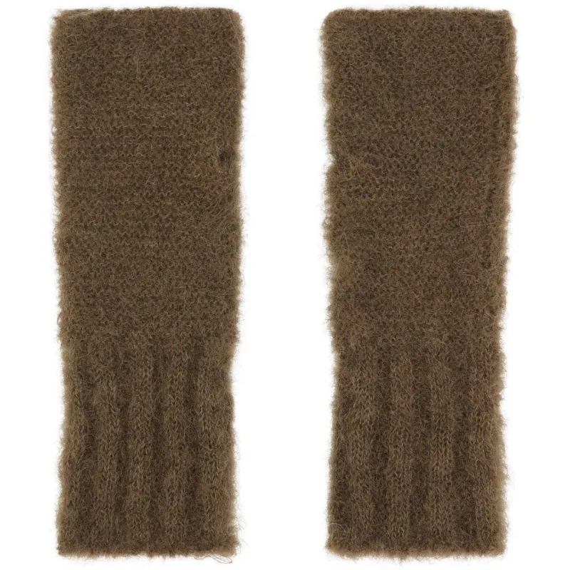 Tilly Fingerless Gloves - Dark Brown made by Americandreams