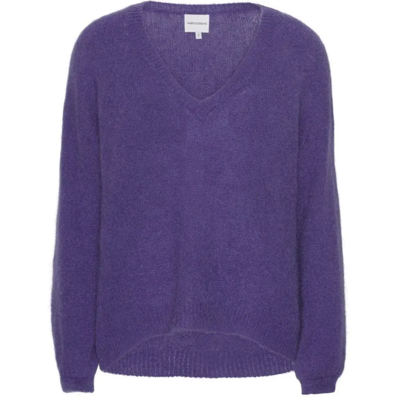 Silja V Neck Knit - Violet sold by American Dream