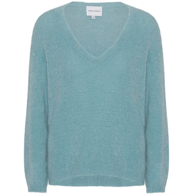 Silja V Neck Knit - Turquoise sold by American Dream