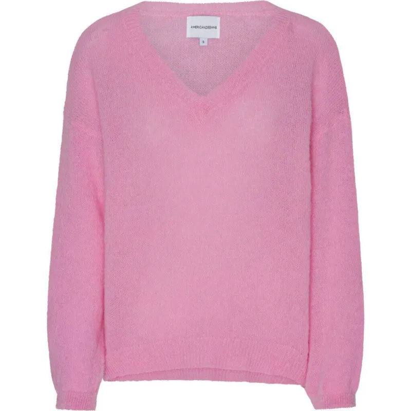 Silja V Neck Knit - Soft Berry sold by American Dream