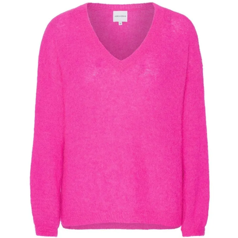 Silja V Neck Knit - Neon Pink sold by American Dream