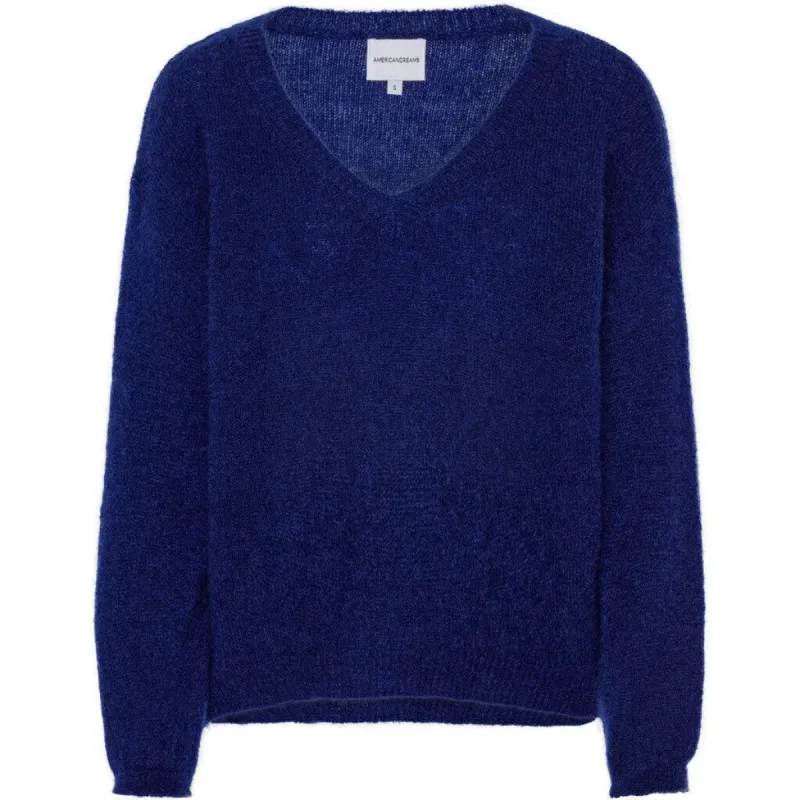 Silja V Neck Knit - Navy Blue sold by American Dream