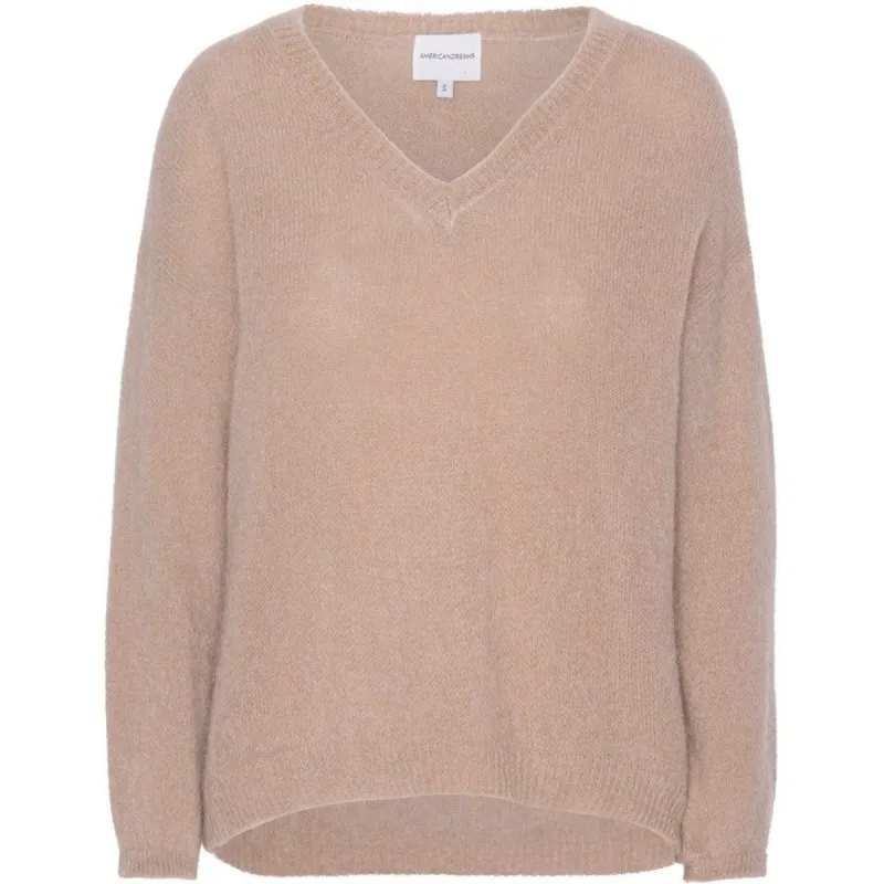 Silja V Neck Knit - Medium Brown sold by American Dream