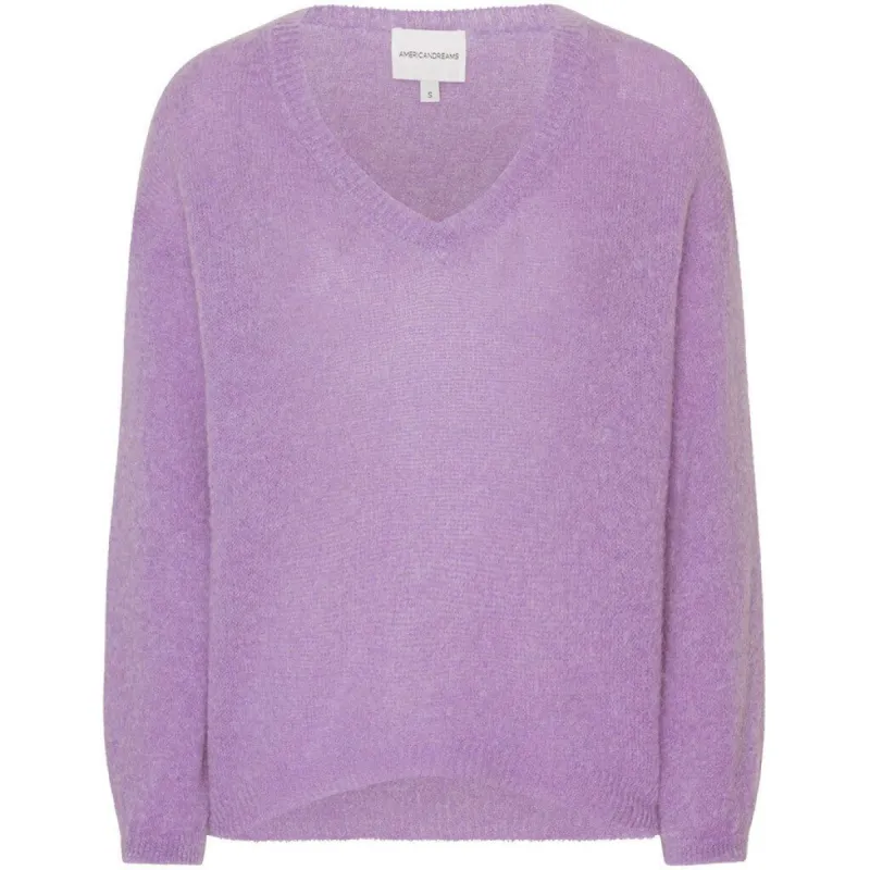 Silja V Neck Knit - Lilac sold by American Dream