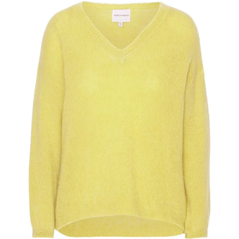 Silja V Neck Knit - Light Yellow sold by American Dream