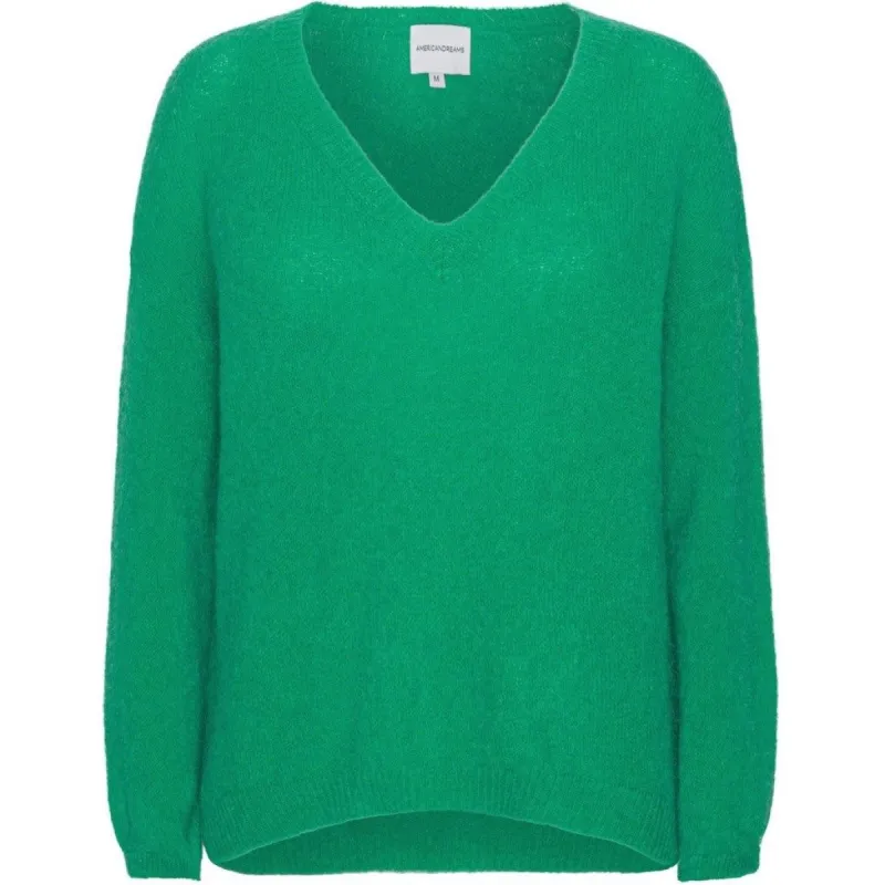 Silja V Neck Knit - Emerald Green sold by American Dream