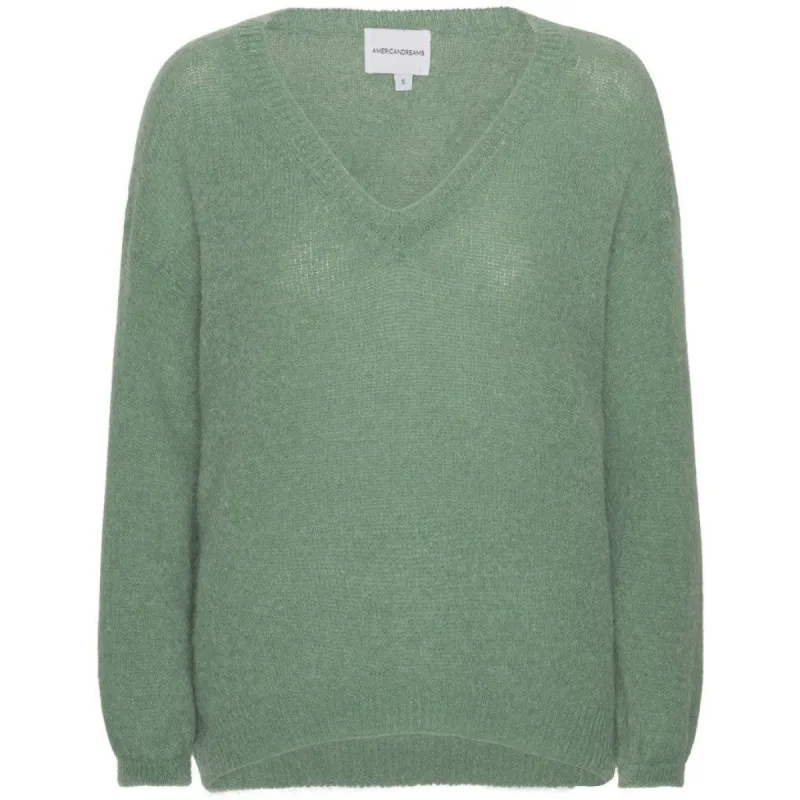 Silja V Neck Knit - Dusty Green sold by American Dream