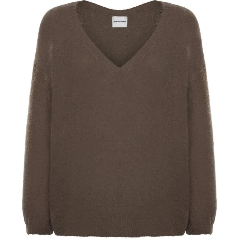 Silja V Neck Knit - Dark Brown sold by American Dream