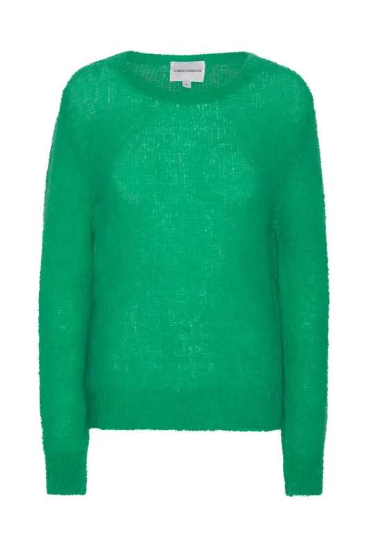 Ulla O Neck Knit Pullover Emerald Green sold by Americandreams
