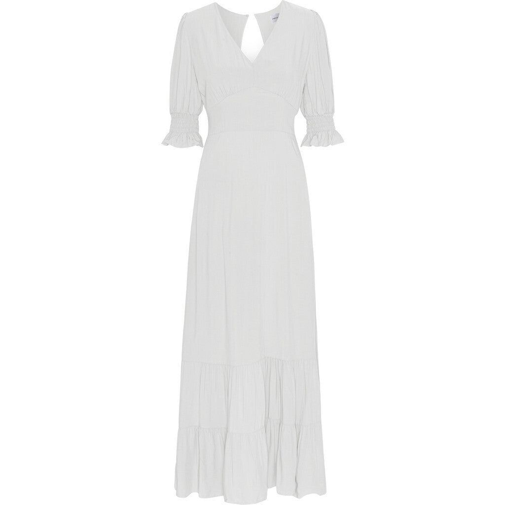 Koko Dress Long Open Back Short Sleeves - White sold by American Dream