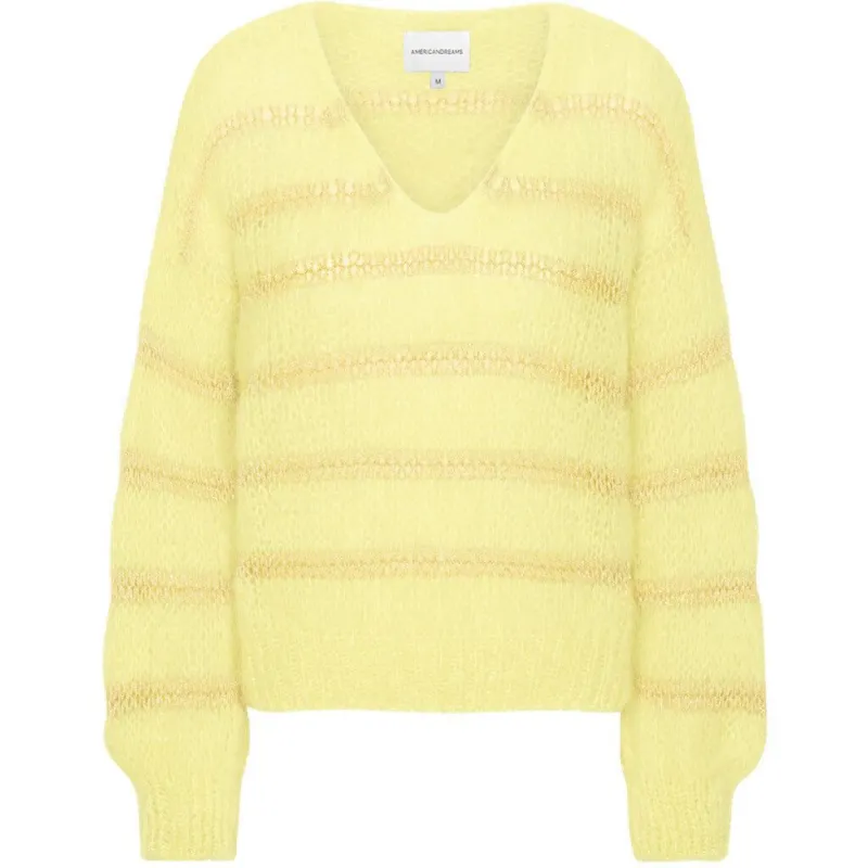 Katie LS Knit - Light Yellow W/ Light Yellow Lurex sold by American Dream
