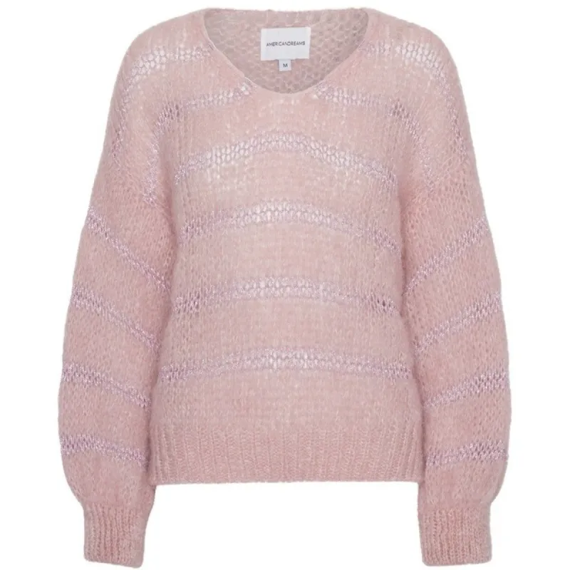 Katie LS Knit - Light Pink W/ Light Pink Lurex made by Americandreams