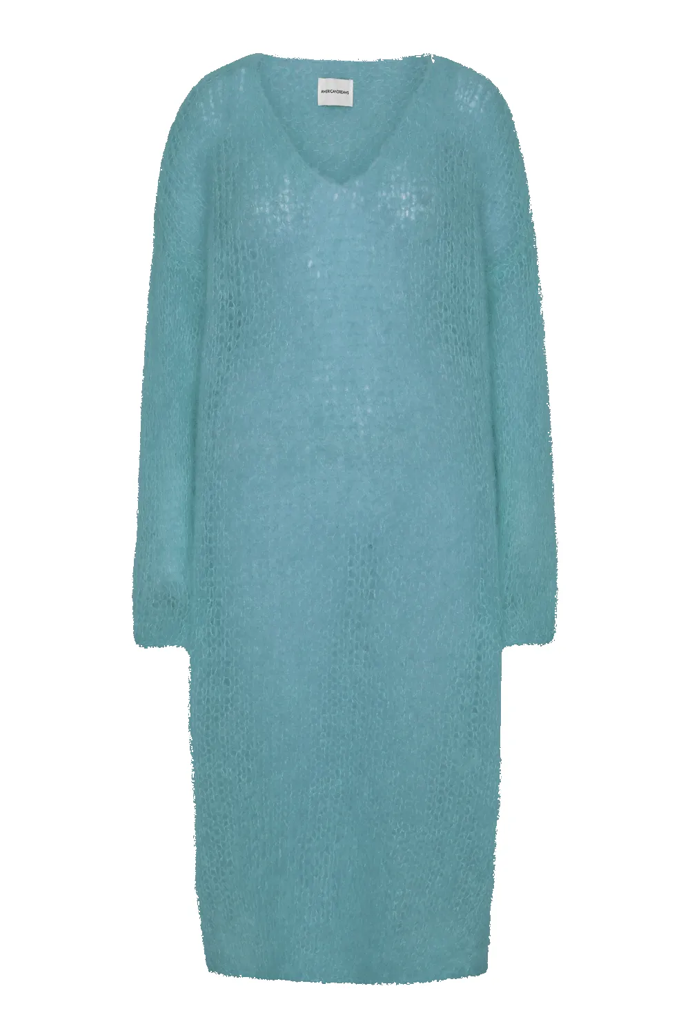 Camilla V Neck Mohair Dress Turquoise sold by American Dream