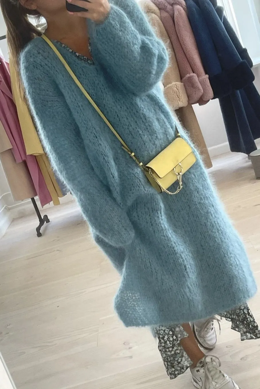 Camilla V Neck Mohair Dress Turquoise sold by American Dream product image thumbnail 3