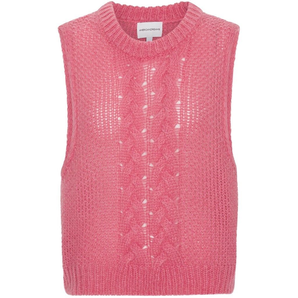 Angie Cable Knit Vest - Pink sold by American Dream
