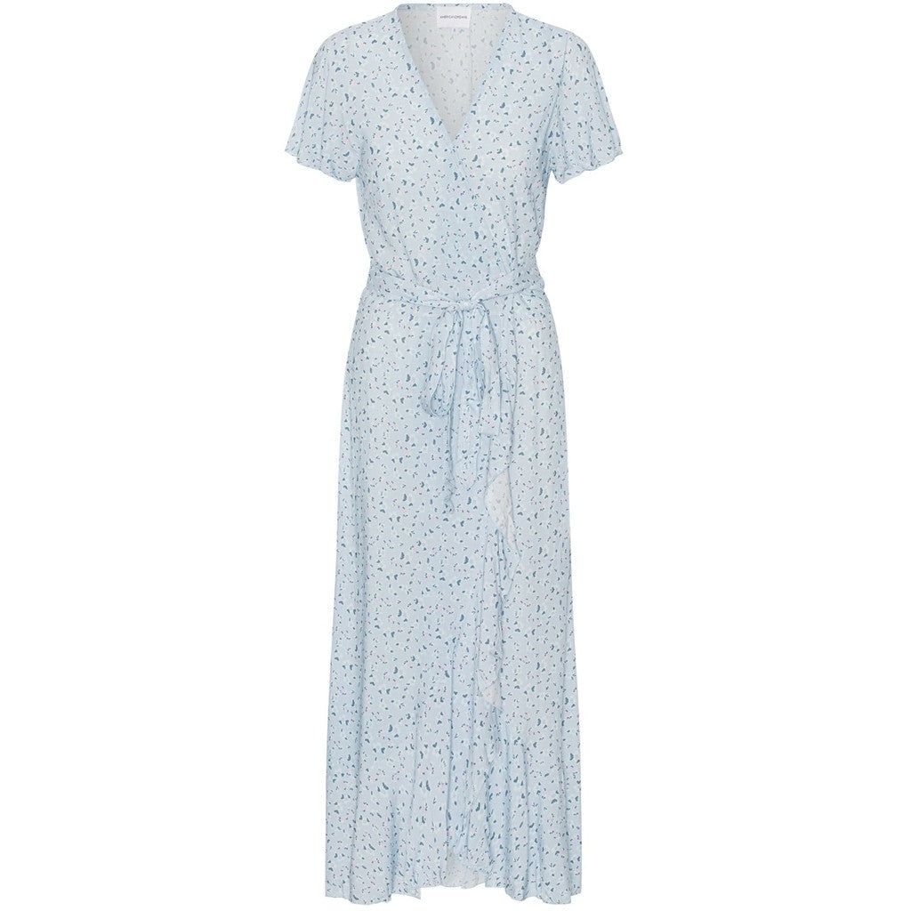 Milly Wrap Dress Long - Light Blue Flower sold by American Dream