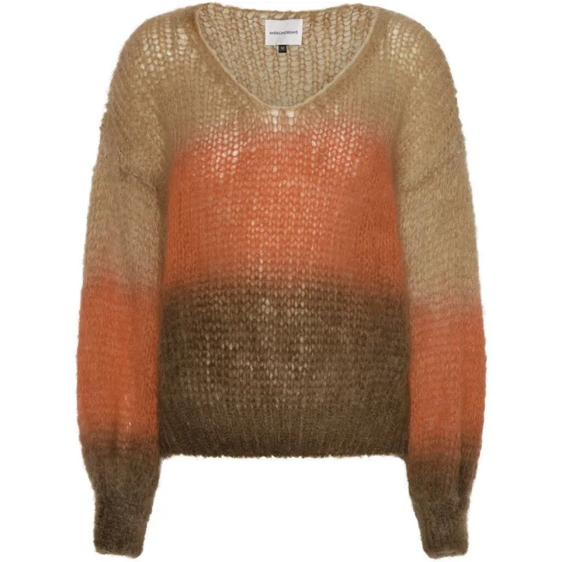 Milana LS Mohair Knit Ombre - Orange Ombre sold by American Dream