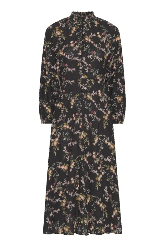 Perla Dress Long Black W/Flower sold by Americandreams