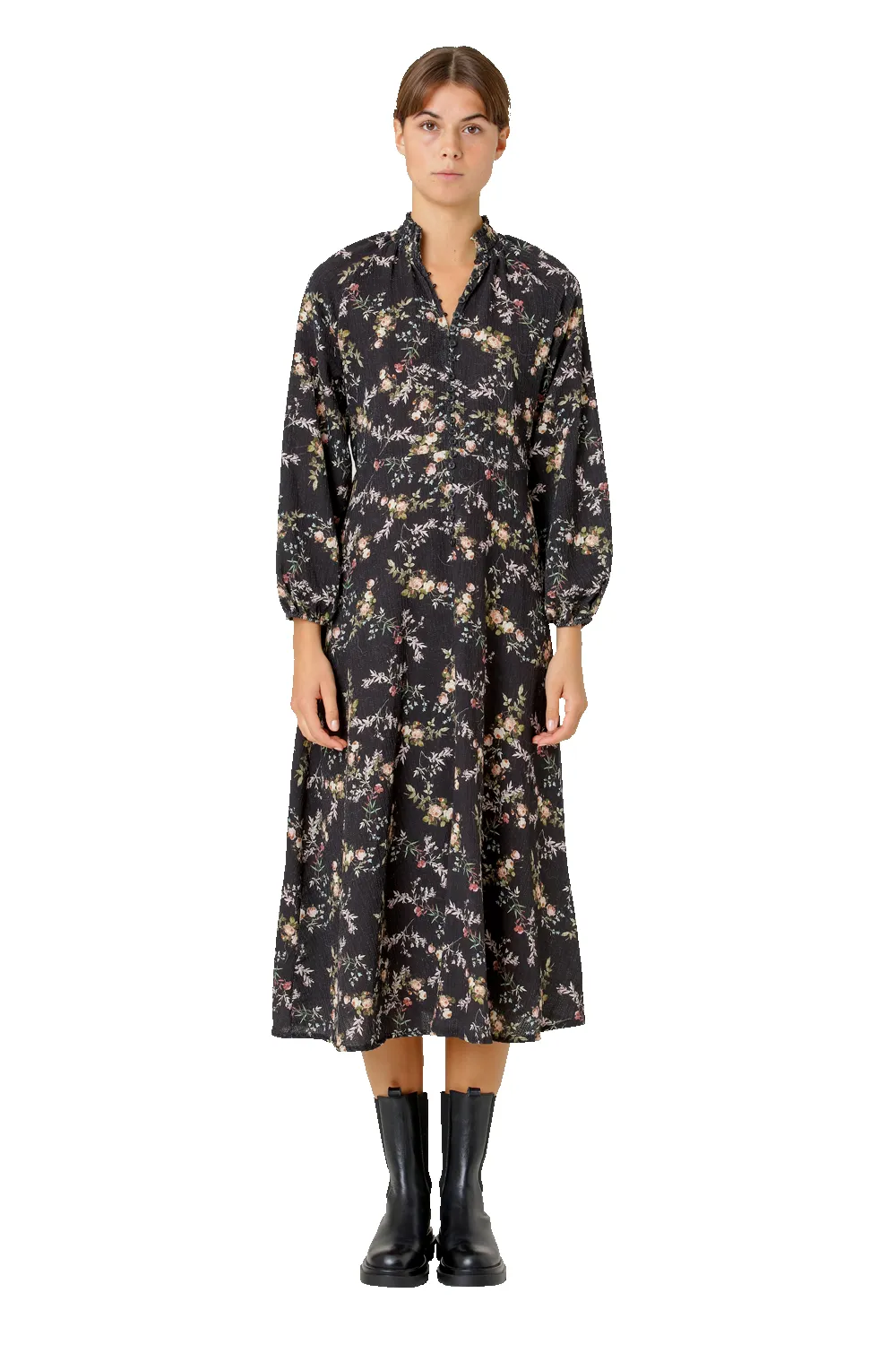 Perla Dress Long Black W/Flower sold by Americandreams product image thumbnail 2
