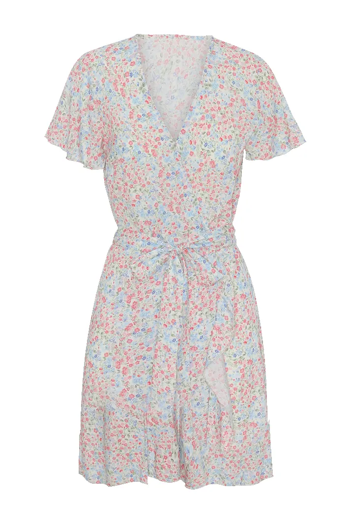 Milly Wrap Dress Short Multi Flower sold by Americandreams