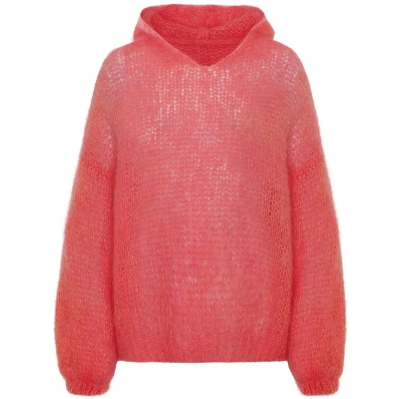 Antonella Mohair Hoodie - Coral Red sold by American Dream