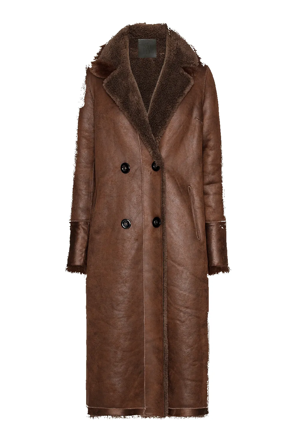 Leona Wool Coat Long Chocolate Brown sold by Americandreams