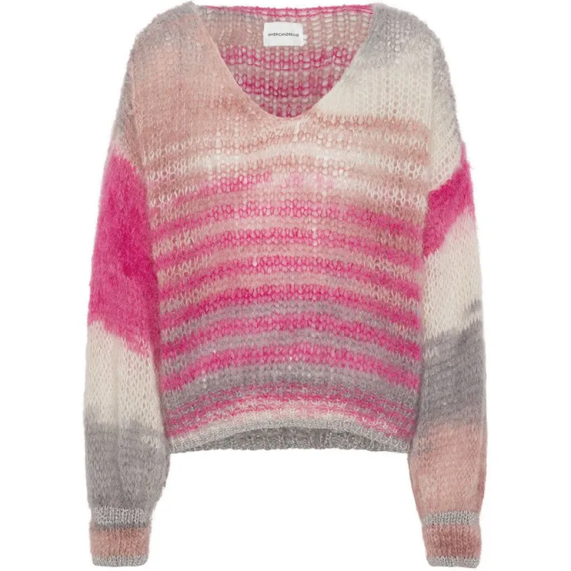 Milana LS Mohair Knit Dream - Multi Striped Pink sold by American Dream