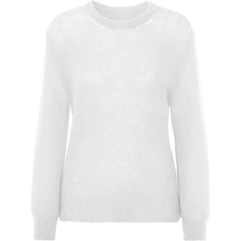 Ulla O Neck Knit Pullover - White made by Americandreams