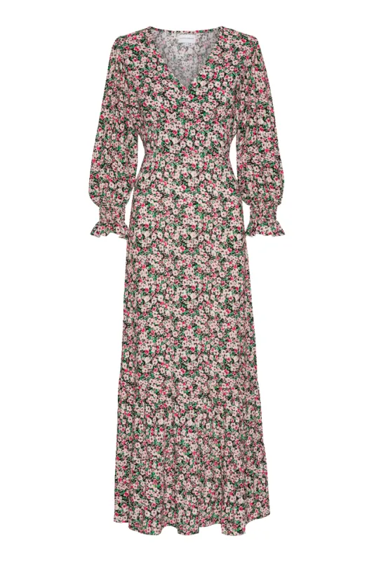 Koko Dress Long Closed Back Black Flower sold by American Dream