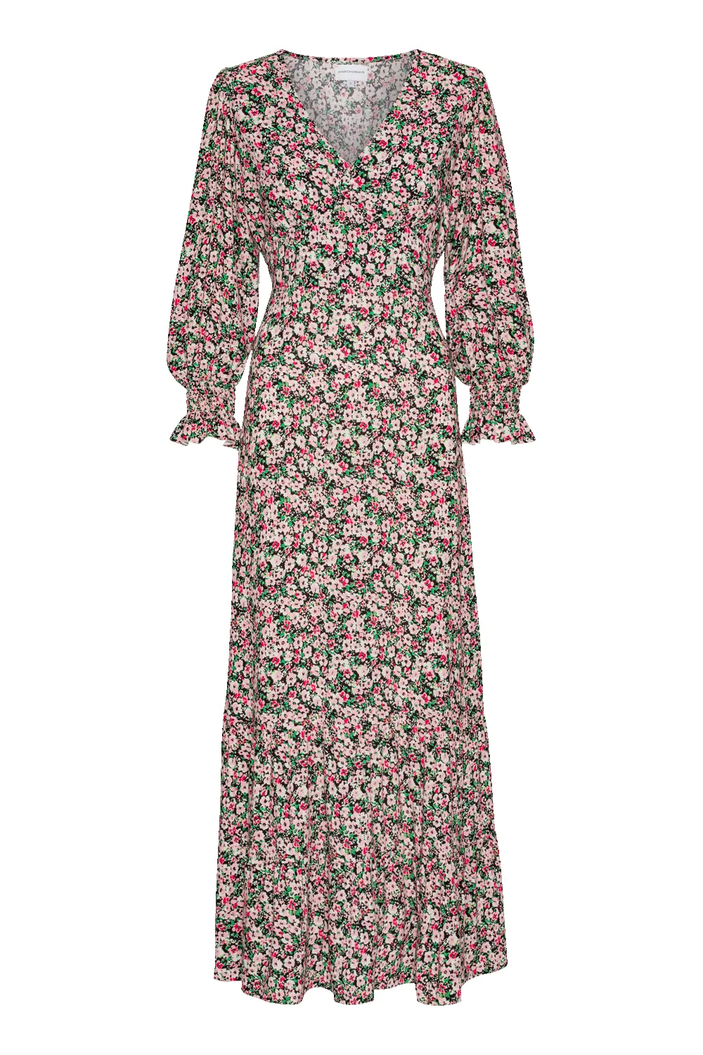 Koko Dress Long Closed Back Black Flower sold by American Dream