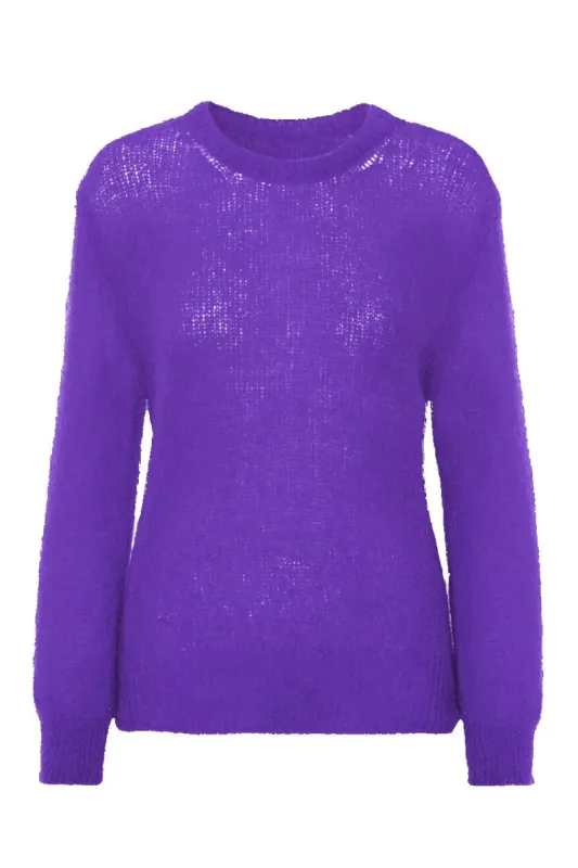 Ulla O Neck Knit Pullover - Violet made by Americandreams