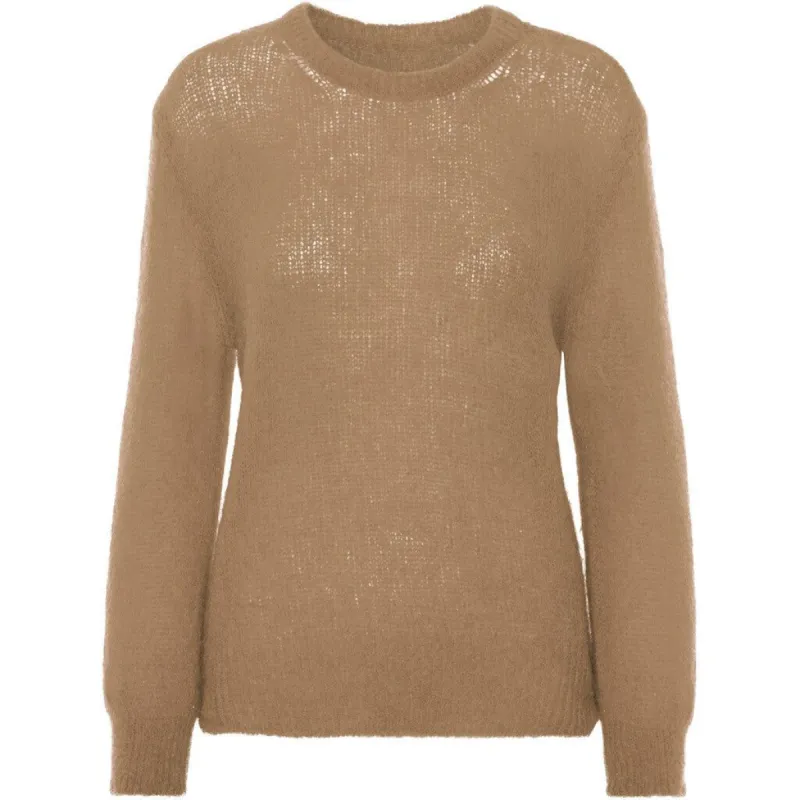 Ulla O Neck Knit Pullover - Medium Brown sold by American Dream
