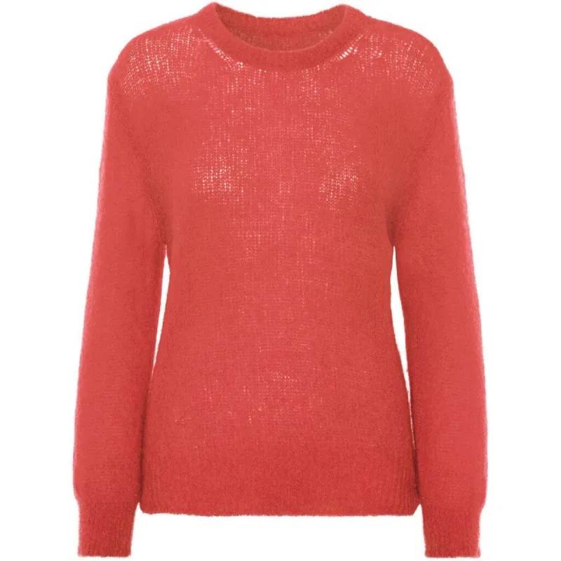 Ulla O Neck Knit Pullover - Coral Red sold by American Dream