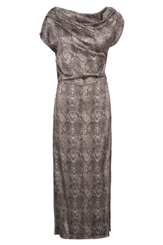 Camelia Dress Brown Print sold by Americandreams