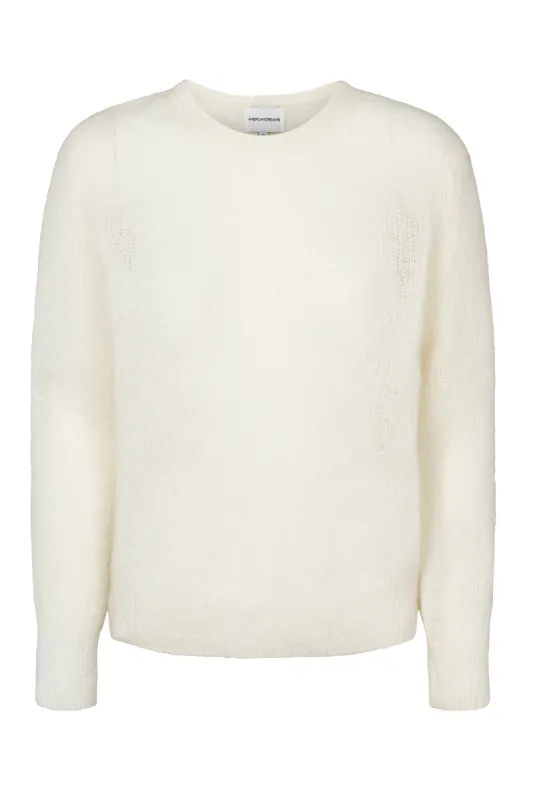 Ulla O Neck Knit Pullover White sold by Americandreams