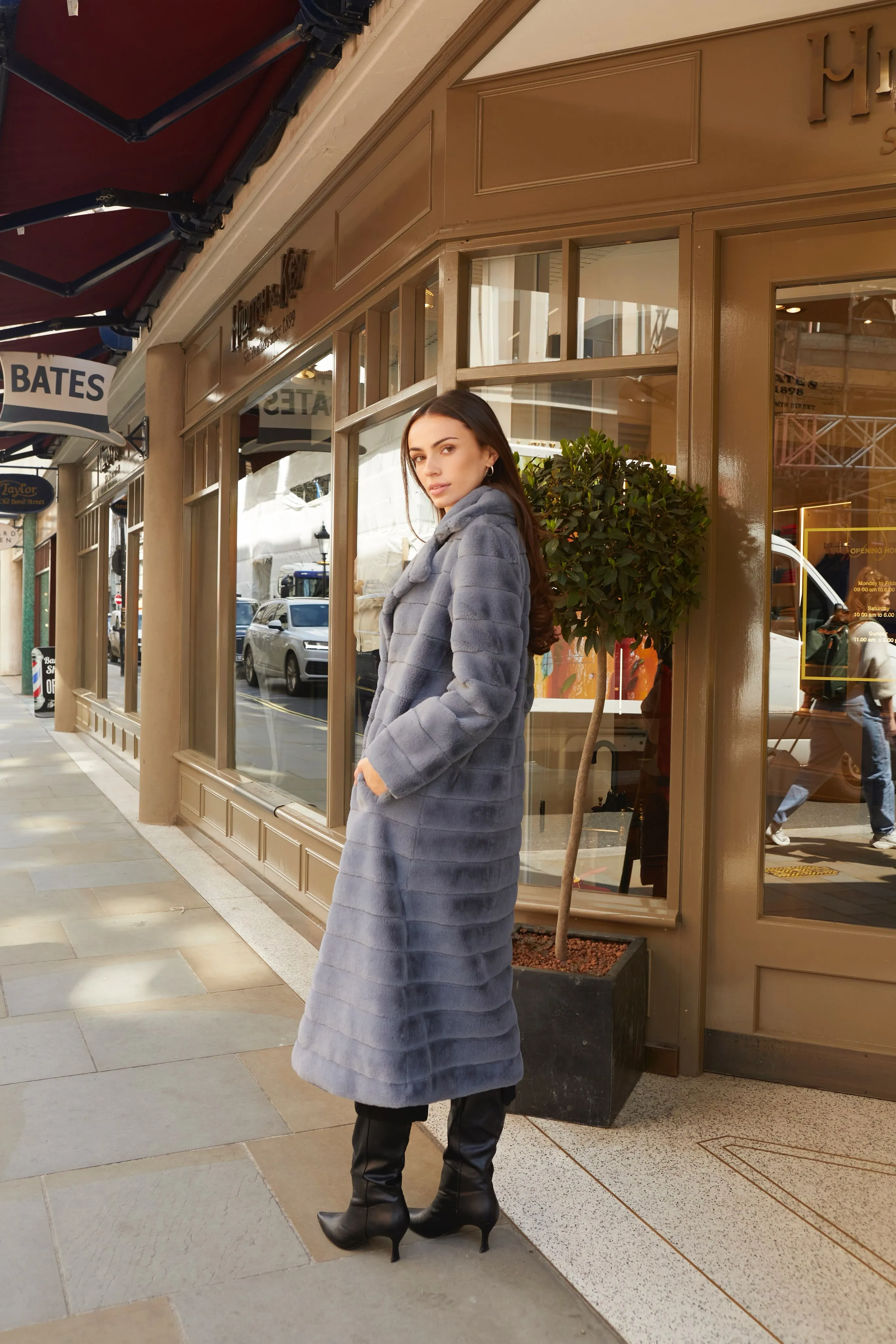 Bailey Faux Fur Coat Long Dark Grey sold by Americandreams product image thumbnail 5