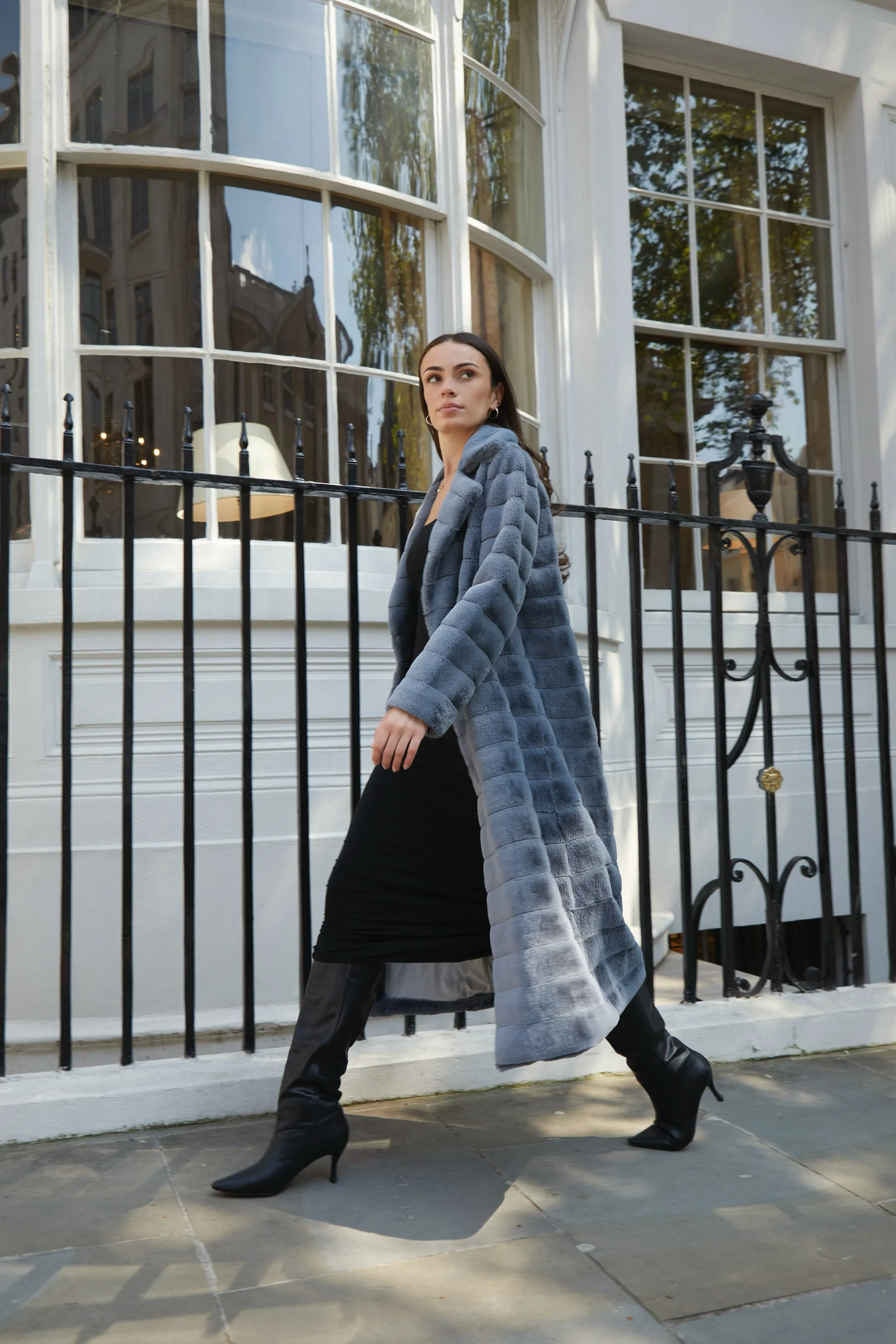 Bailey Faux Fur Coat Long Dark Grey sold by Americandreams product image thumbnail 3