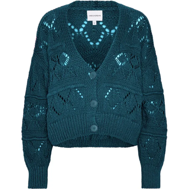 Riley Cotton Cardigan - Teal Blue sold by American Dream