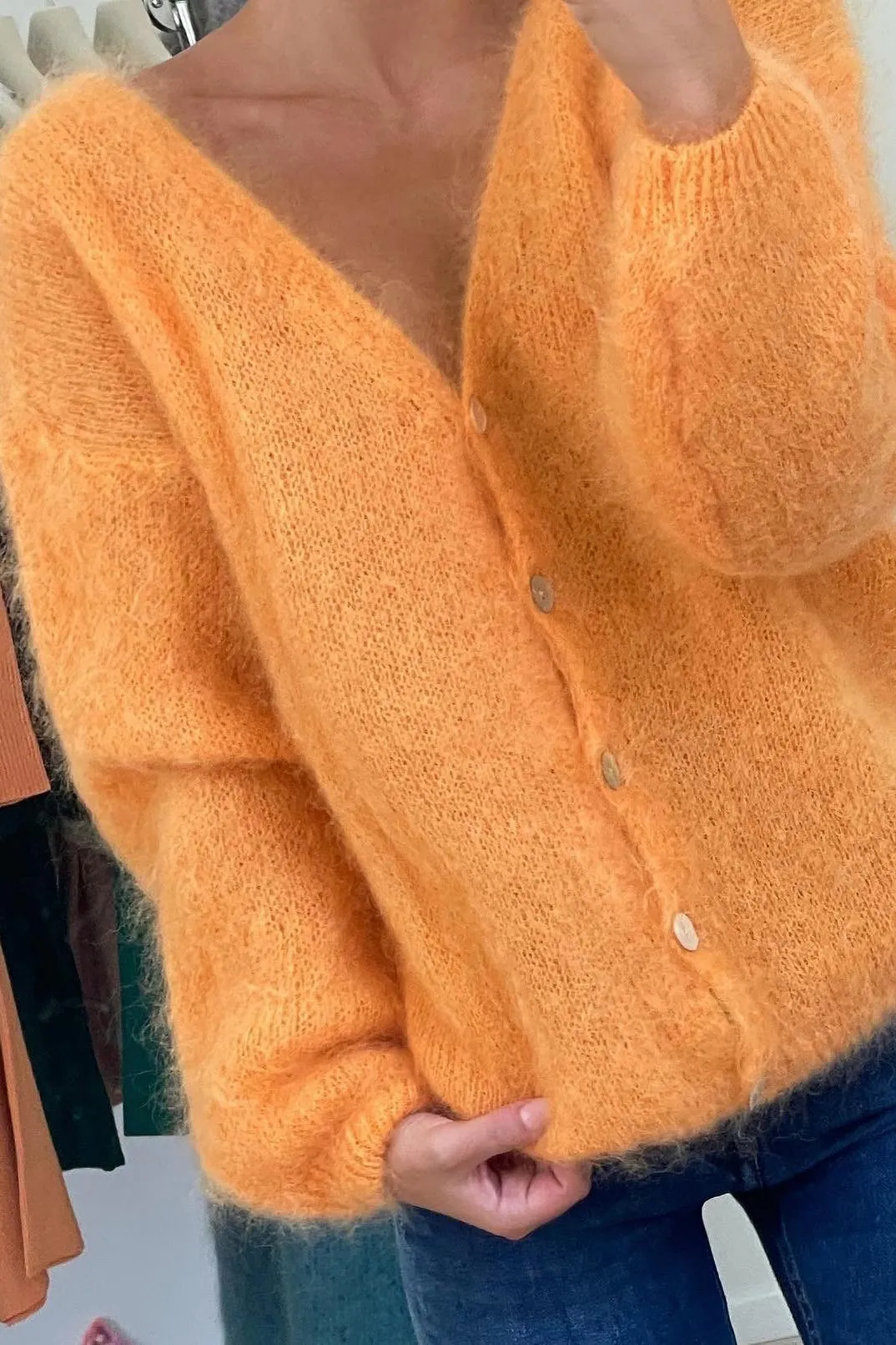 Cornelia LS Cardigan Light Orange sold by Americandreams product image thumbnail 4