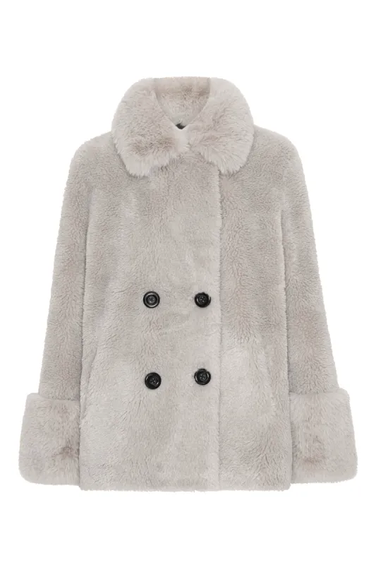 Fiona Short Wool Coat Light Grey made by Americandreams