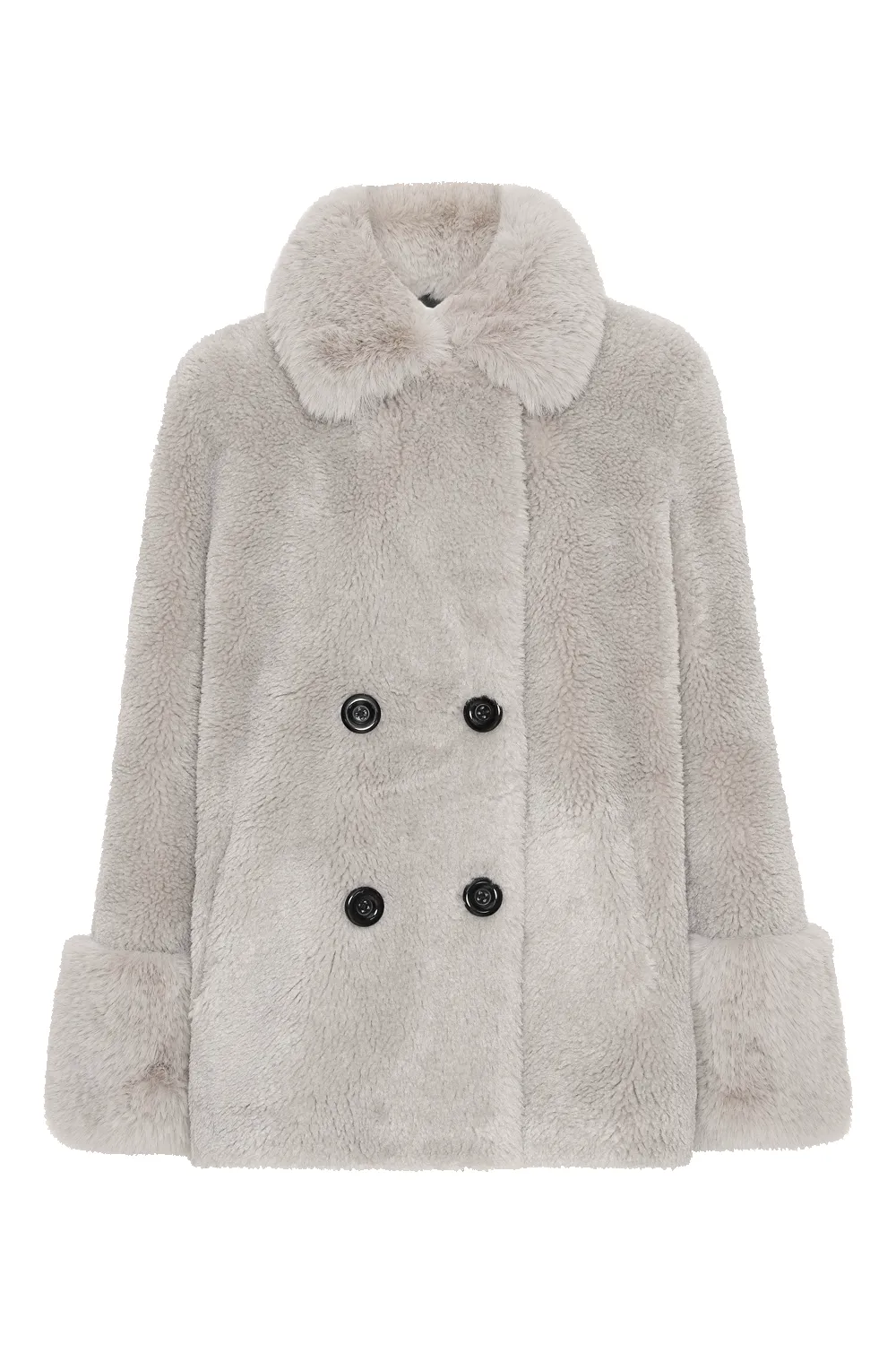 Fiona Short Wool Coat Light Grey sold by Americandreams