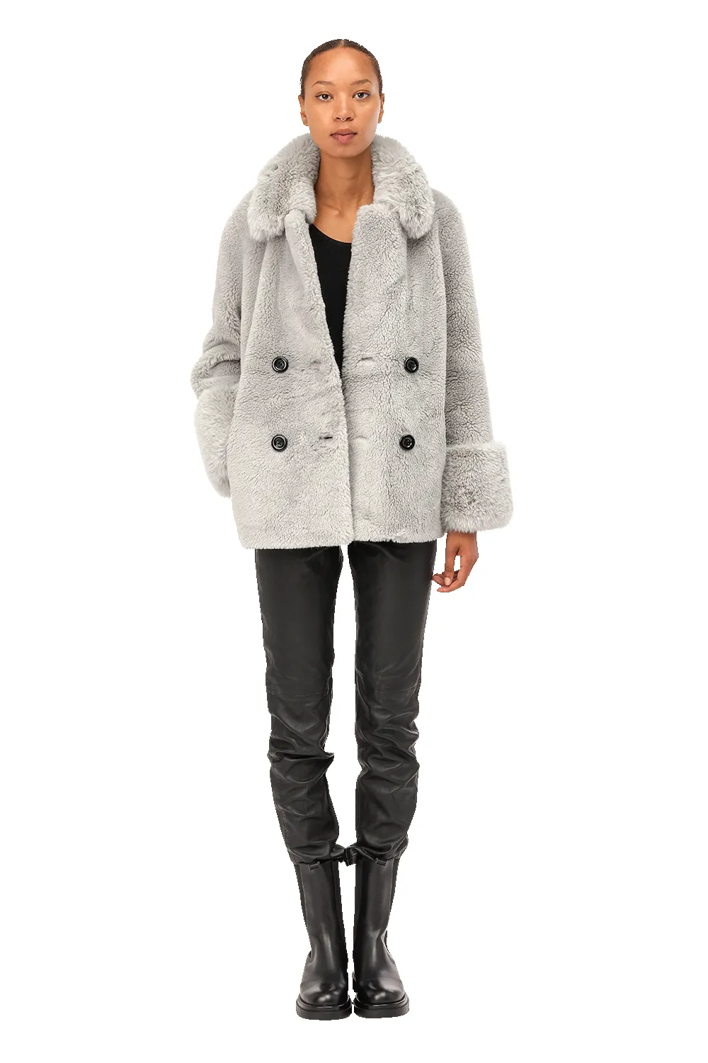 Fiona Short Wool Coat Light Grey sold by Americandreams product image thumbnail 2