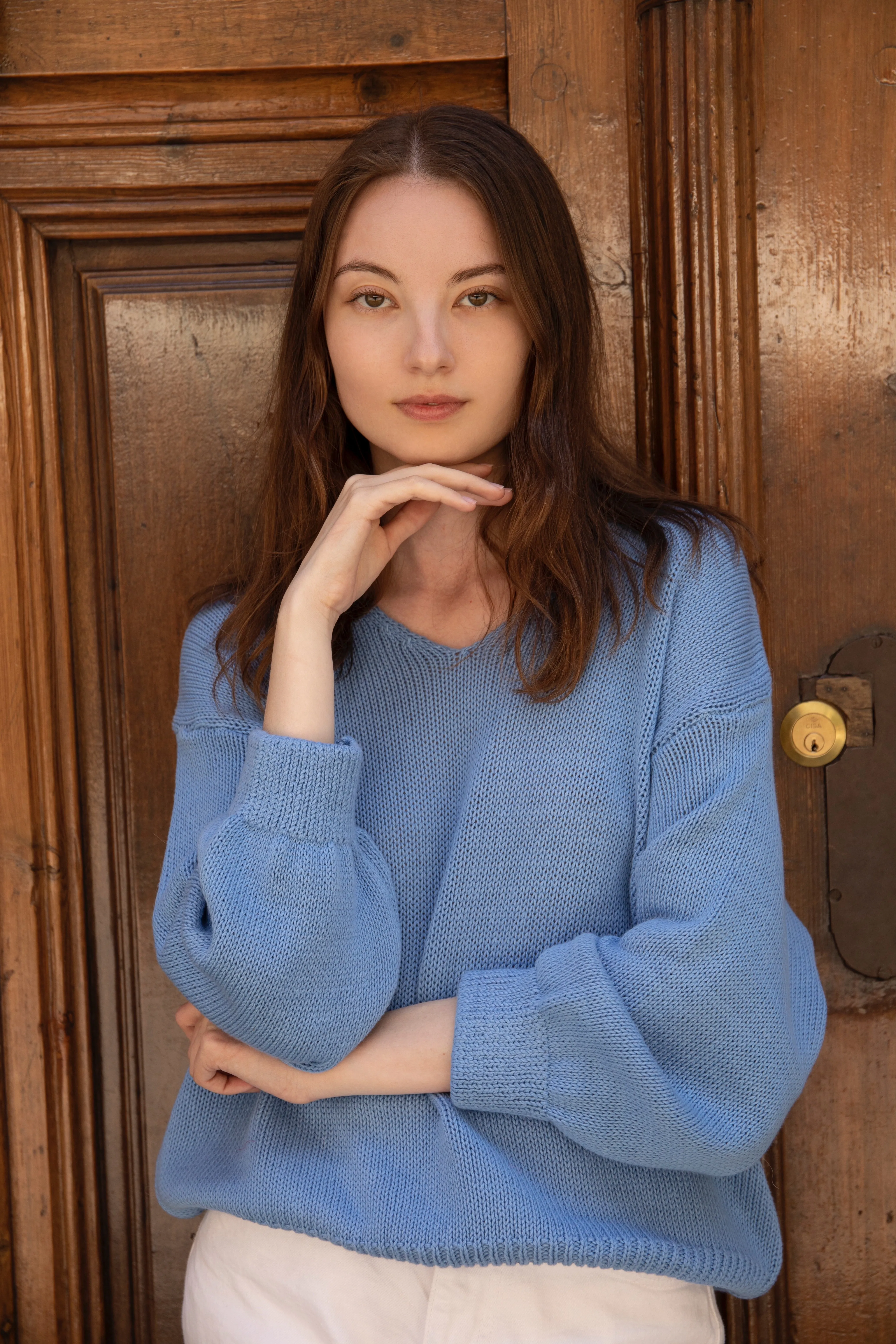 Milana LS Light Cotton Knit Sky Blue sold by Americandreams product image thumbnail 2