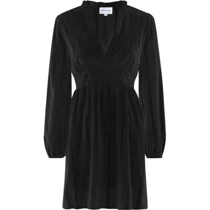 Umi Short Cotton Dress - Black made by Americandreams